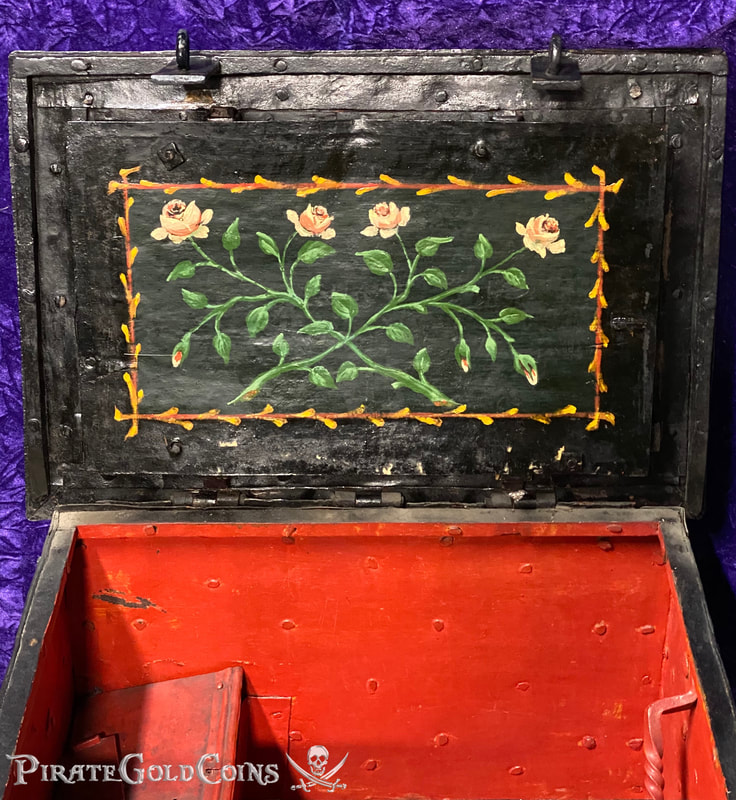 Nuremberg Treasure Chest 1600's Steel Armada Box Original Key and Paint 9