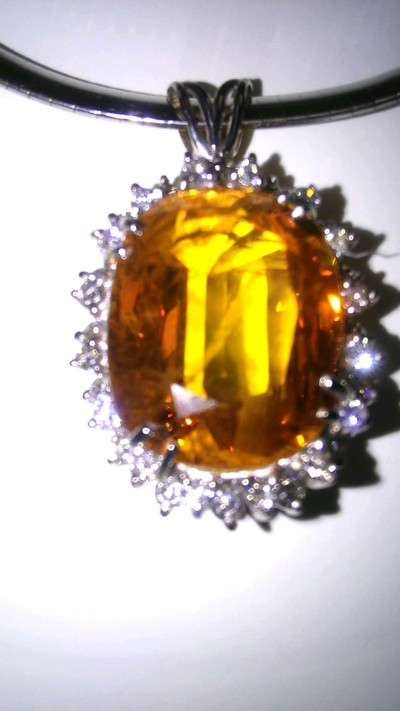 Orange Sapphire 28ct Oval Ring w/ Diamonds GIA Pirate Gold Coins Jewelry 3