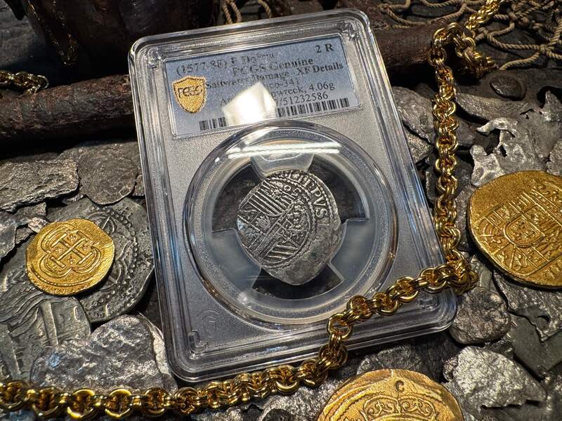 Peru 2 Reales 1577-88 "Atocha 1622 Shipwreck" PCGS XF 24