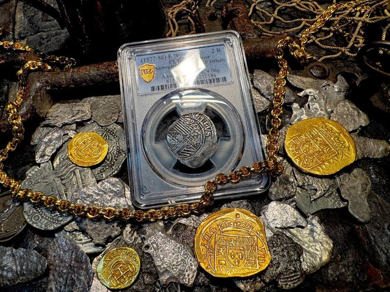 Peru 2 Reales 1577-88 "Atocha 1622 Shipwreck" PCGS XF 26
