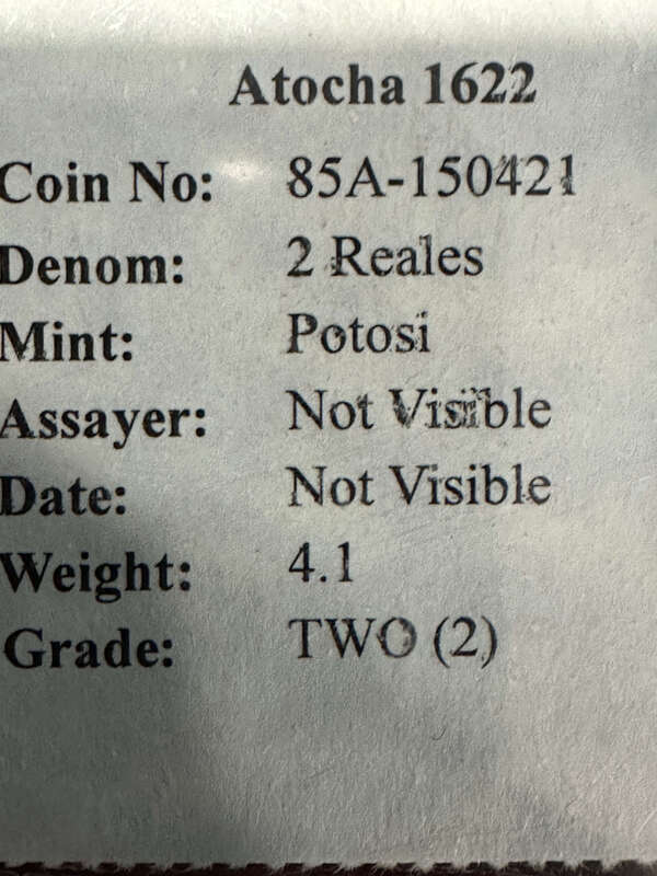 Peru 2 Reales 1577-88 "Atocha 1622 Shipwreck" PCGS XF 14