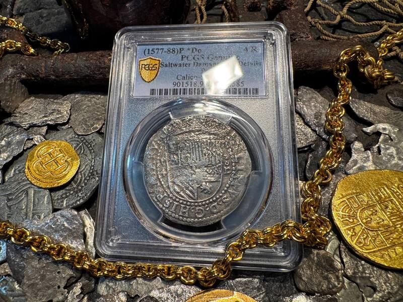 Peru 4 Reales 1577-88 "Atocha 1622 Shipwreck" PCGS XF 18
