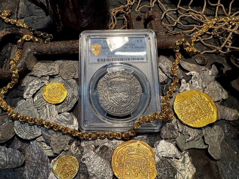 Peru 4 Reales 1577-88 "Atocha 1622 Shipwreck" PCGS XF 23