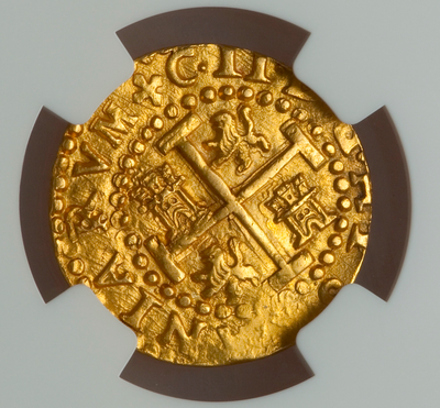 Peru  2 Escudos  1698  "2nd Finest- Royal Like!"  Lima Cut  NGC 63 4