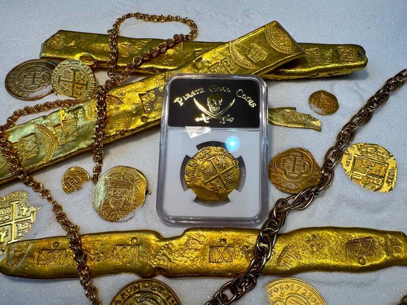 Peru 8 Escudos 1698 "1715 Fleet Shipwreck" NGC 58 7