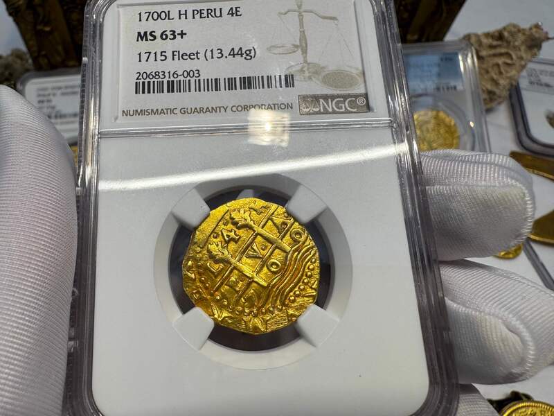 Peru 4 Escudos 1700 "1715 Fleet Shipwreck" NGC 63+ 24