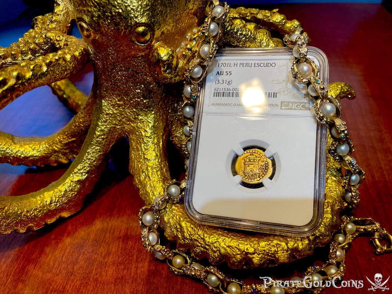Peru 1 Escudo 1701 "Only 1 Known!  1715 Fleet Shipwreck" NGC 55 17
