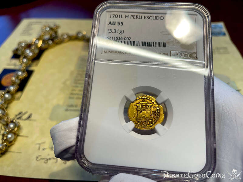 Peru 1 Escudo 1701 "Only 1 Known!  1715 Fleet Shipwreck" NGC 55 11