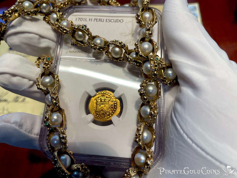 Peru 1 Escudo 1701 "Only 1 Known!  1715 Fleet Shipwreck" NGC 55 21