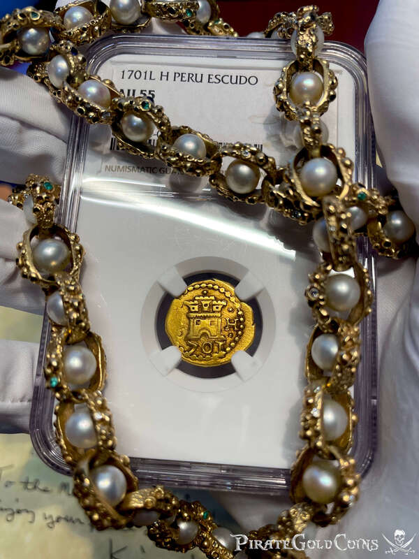 Peru 1 Escudo 1701 "Only 1 Known!  1715 Fleet Shipwreck" NGC 55 16