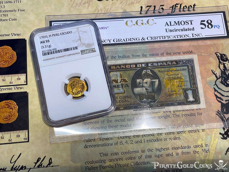 Peru 1 Escudo 1701 "Only 1 Known!  1715 Fleet Shipwreck" NGC 55 7