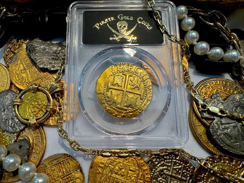 Peru 8 Escudos 1701 "Charles II - 1715 Fleet Shipwreck" PCGS UNC 5