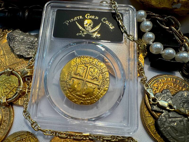 Peru 8 Escudos 1701 "Charles II - 1715 Fleet Shipwreck" PCGS UNC 8