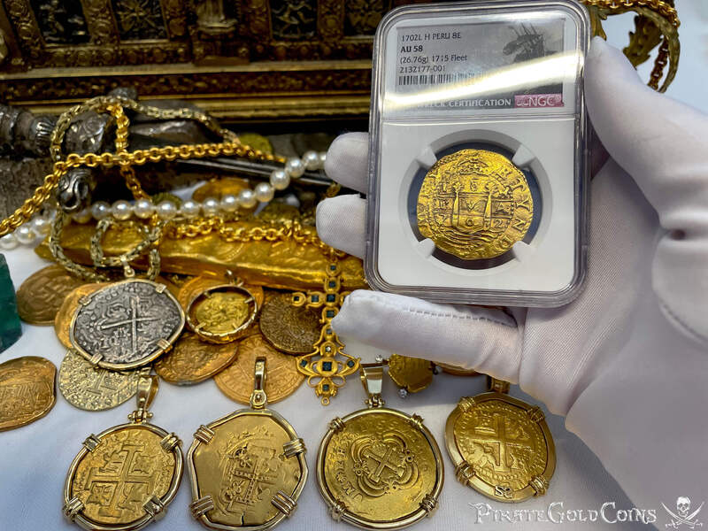 Peru 8 Escudos 1702 "1715 Fleet Shipwreck" NGC 58 3
