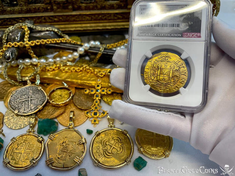 Peru 8 Escudos 1702 "1715 Fleet Shipwreck" NGC 58 6