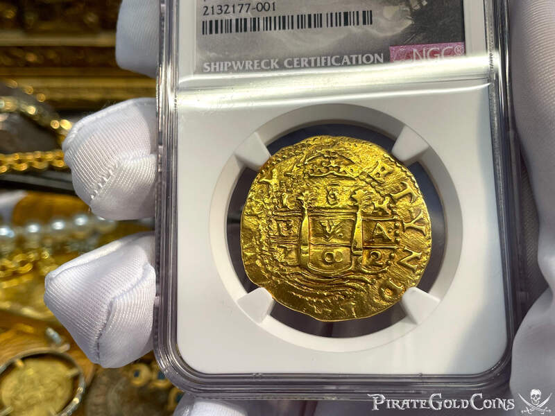 Peru 8 Escudos 1702 "1715 Fleet Shipwreck" NGC 58 12