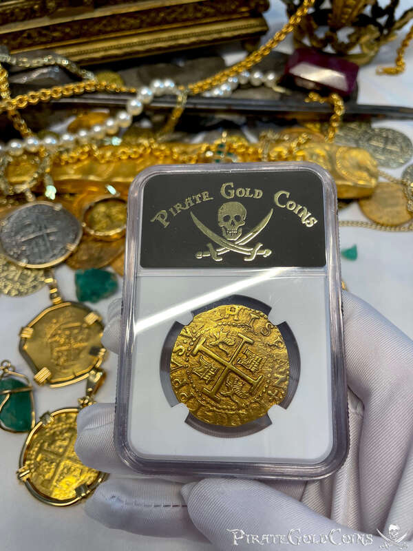 Peru 8 Escudos 1702 "1715 Fleet Shipwreck" NGC 58 7