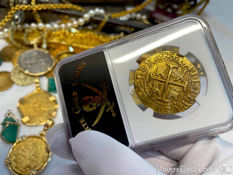 Peru 8 Escudos 1702 "1715 Fleet Shipwreck" NGC 58 2