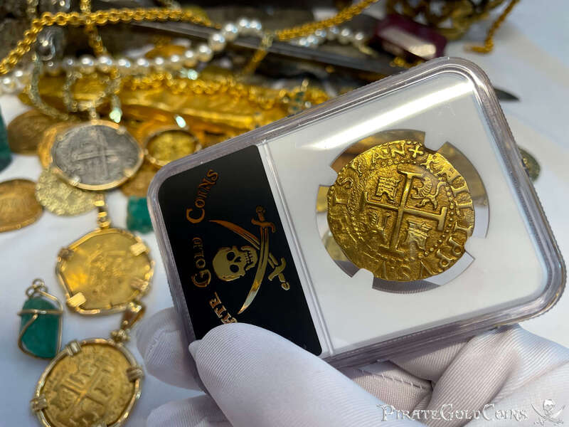 Peru 8 Escudos 1702 "1715 Fleet Shipwreck" NGC 58 8