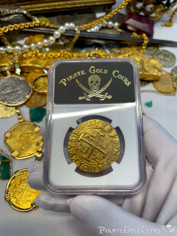 Peru 8 Escudos 1702 "1715 Fleet Shipwreck" NGC 58 25