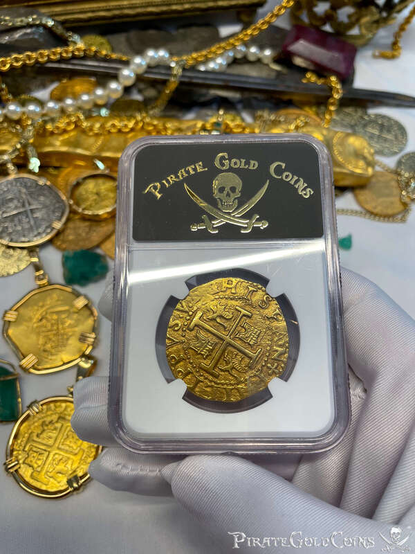 Peru 8 Escudos 1702 "1715 Fleet Shipwreck" NGC 58 26