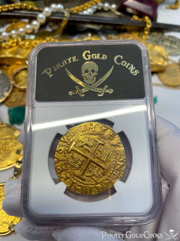 Peru 8 Escudos 1702 "1715 Fleet Shipwreck" NGC 58 4