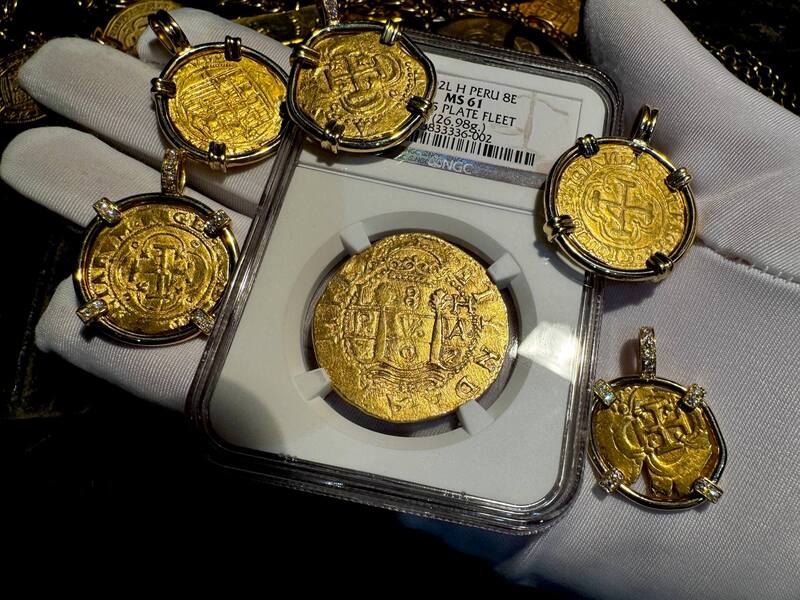 Peru 8 Escudos 1702 "1 of 2 found by Bob Johnson" NGC 61 20