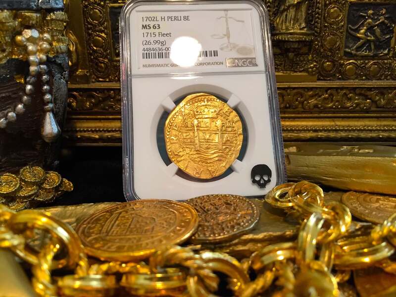Peru 8 Escudos 1702 "1715 Plate Fleet Shipwreck" NGC 63 8