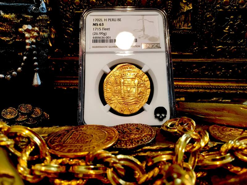 Peru 8 Escudos 1702 "1715 Plate Fleet Shipwreck" NGC 63 26