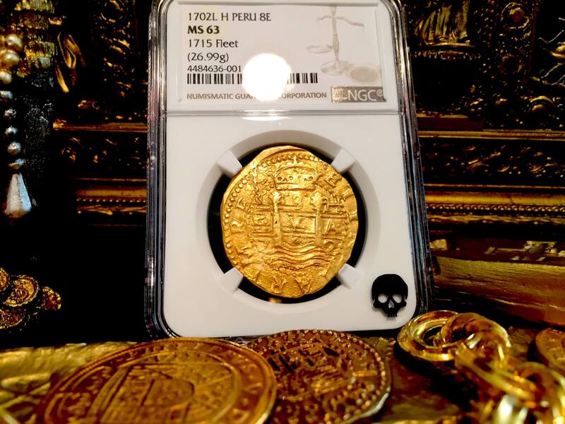 Peru 8 Escudos 1702 "1715 Plate Fleet Shipwreck" NGC 63 27