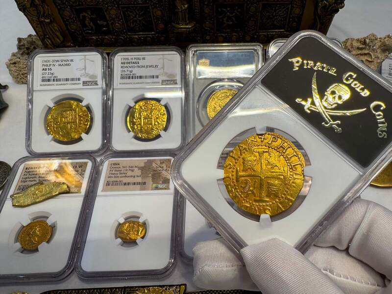 Peru 8 Escudos 1702 "from 1715 Fleet Shipwreck" NGC 64!! 41