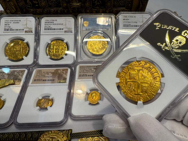 Peru 8 Escudos 1702 "from 1715 Fleet Shipwreck" NGC 64!! 76