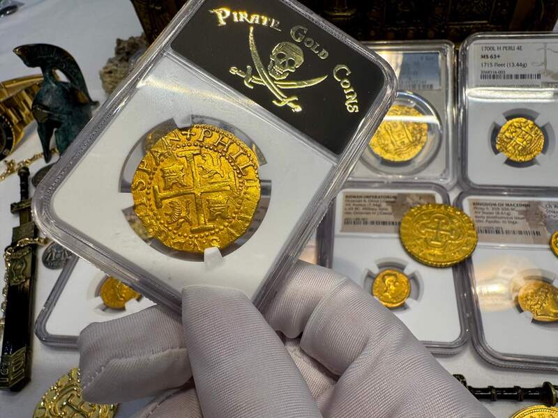 Peru 8 Escudos 1702 "from 1715 Fleet Shipwreck" NGC 64!! 26