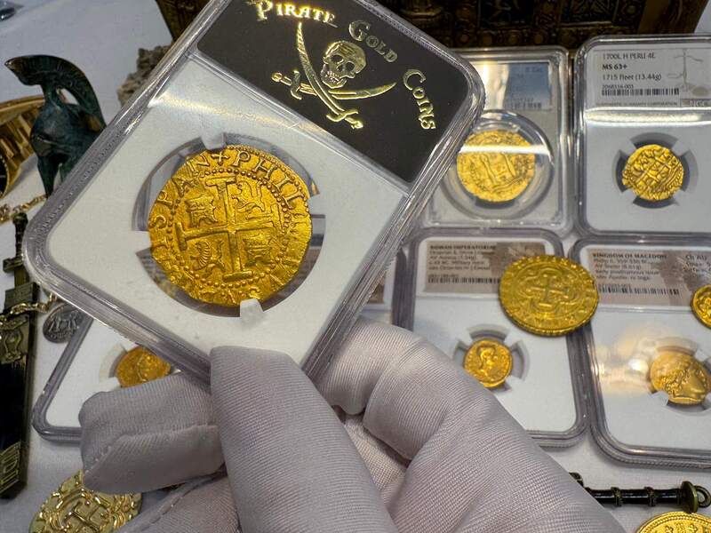 Peru 8 Escudos 1702 "from 1715 Fleet Shipwreck" NGC 64!! 27
