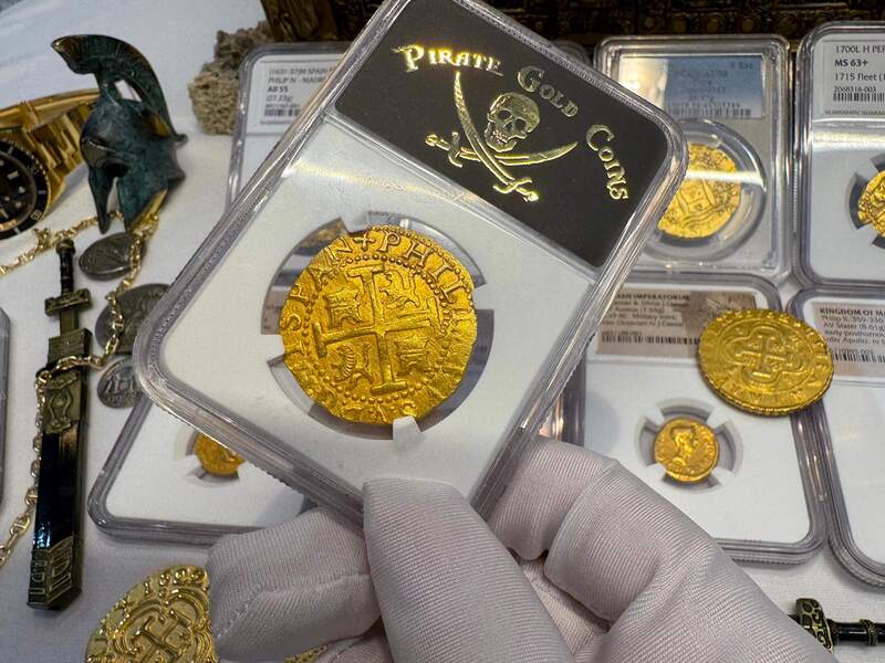 Peru 8 Escudos 1702 "from 1715 Fleet Shipwreck" NGC 64!! 10