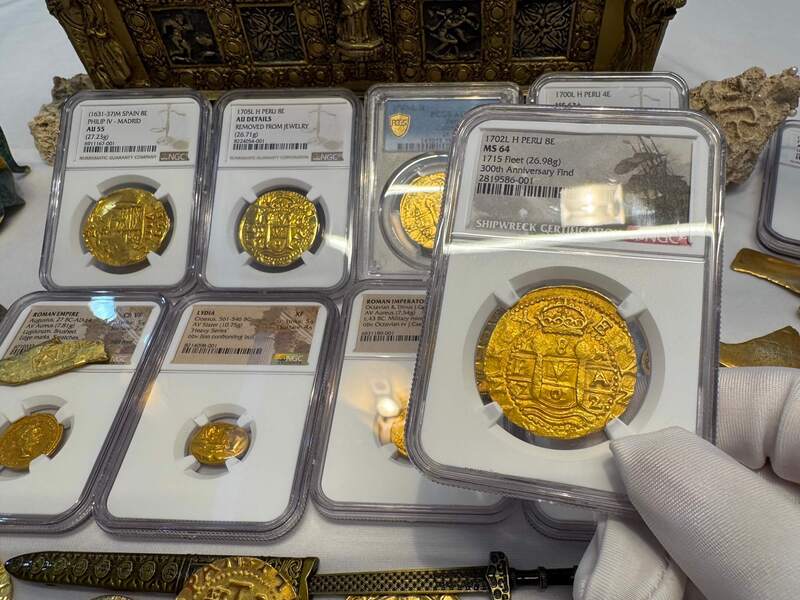 Peru 8 Escudos 1702 "from 1715 Fleet Shipwreck" NGC 64!! 63