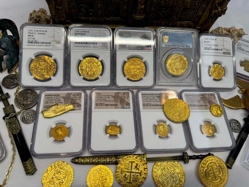 Peru 8 Escudos 1702 "from 1715 Fleet Shipwreck" NGC 64!! 15