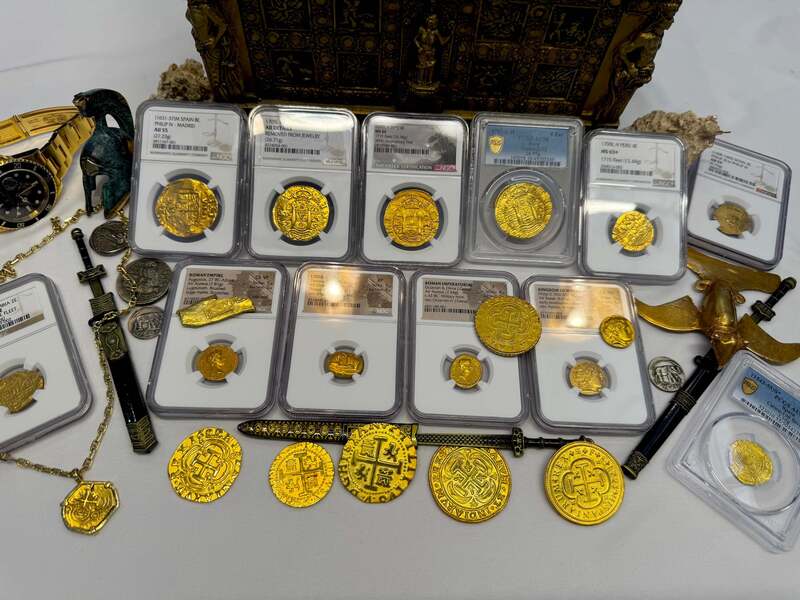 Peru 8 Escudos 1702 "from 1715 Fleet Shipwreck" NGC 64!! 36