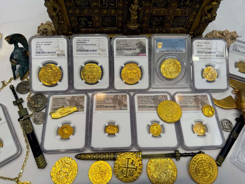 Peru 8 Escudos 1702 "from 1715 Fleet Shipwreck" NGC 64!! 45