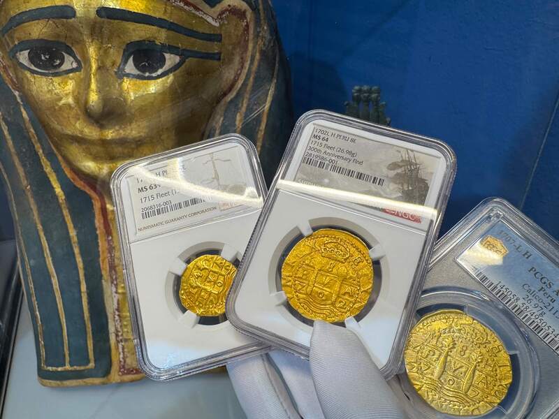 Peru 8 Escudos 1702 "from 1715 Fleet Shipwreck" NGC 64!! 50