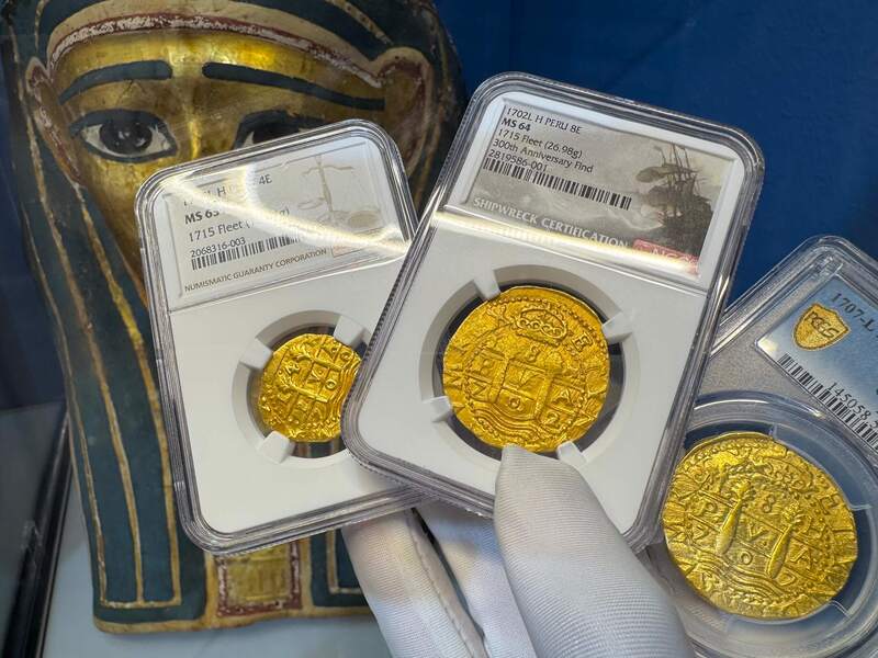 Peru 8 Escudos 1702 "from 1715 Fleet Shipwreck" NGC 64!! 51