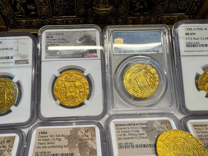 Peru 8 Escudos 1702 "from 1715 Fleet Shipwreck" NGC 64!! 60