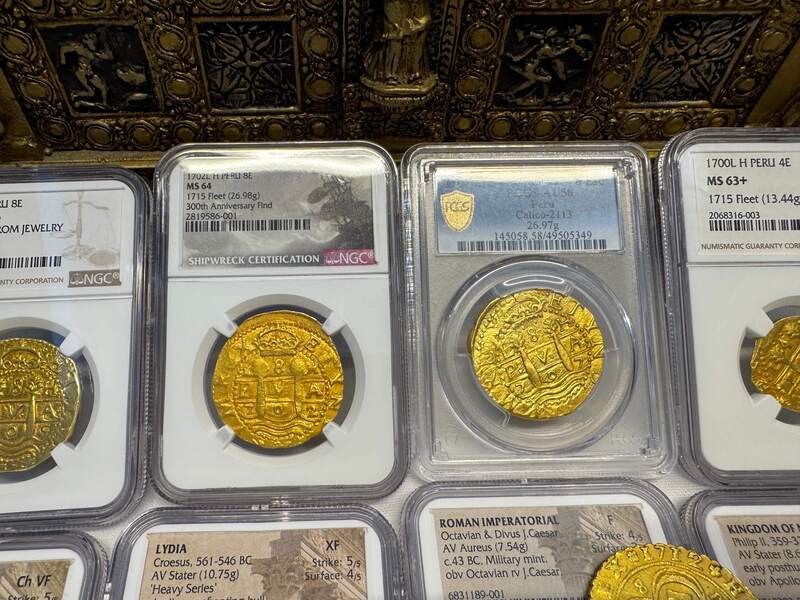 Peru 8 Escudos 1702 "from 1715 Fleet Shipwreck" NGC 64!! 68
