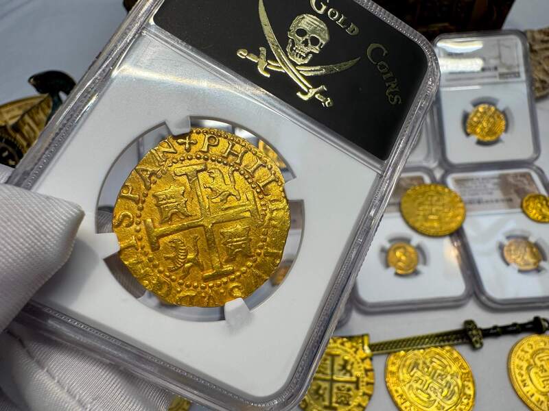 Peru 8 Escudos 1702 "from 1715 Fleet Shipwreck" NGC 64!! 11