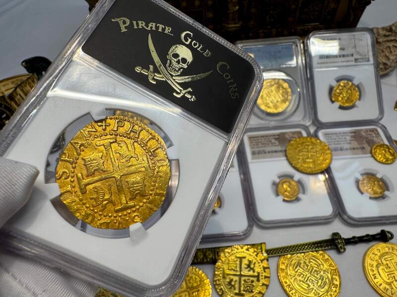 Peru 8 Escudos 1702 "from 1715 Fleet Shipwreck" NGC 64!! 73