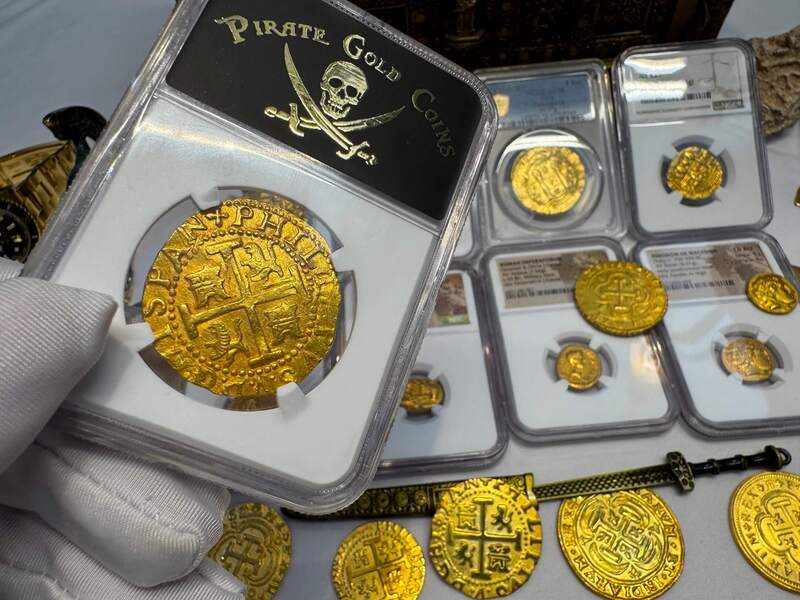 Peru 8 Escudos 1702 "from 1715 Fleet Shipwreck" NGC 64!! 87