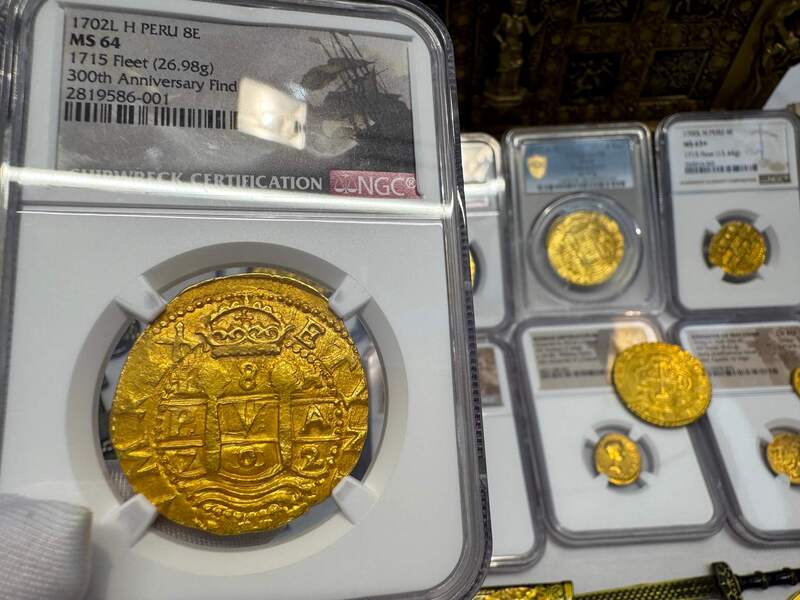 Peru 8 Escudos 1702 "from 1715 Fleet Shipwreck" NGC 64!! 18