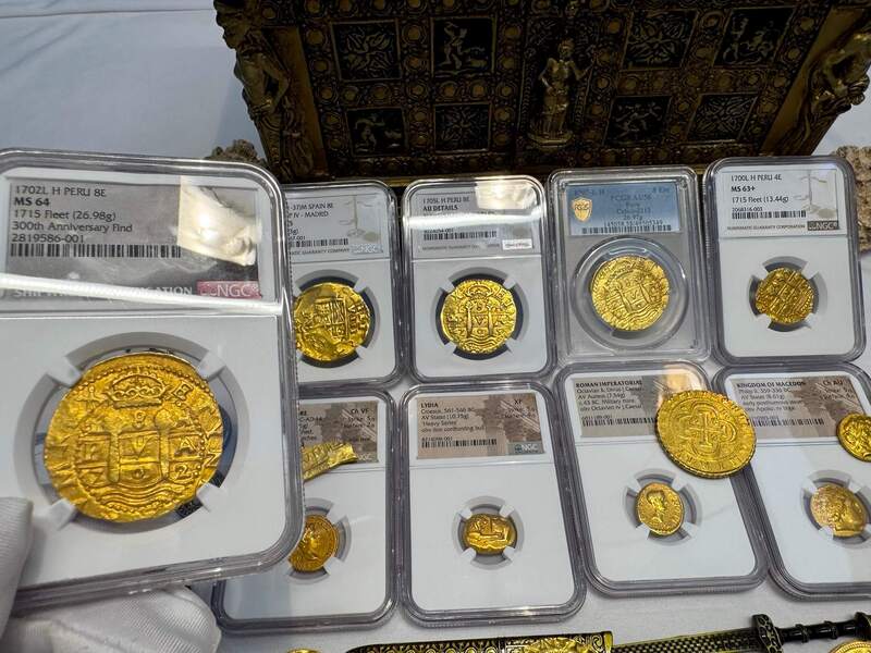 Peru 8 Escudos 1702 "from 1715 Fleet Shipwreck" NGC 64!! 70