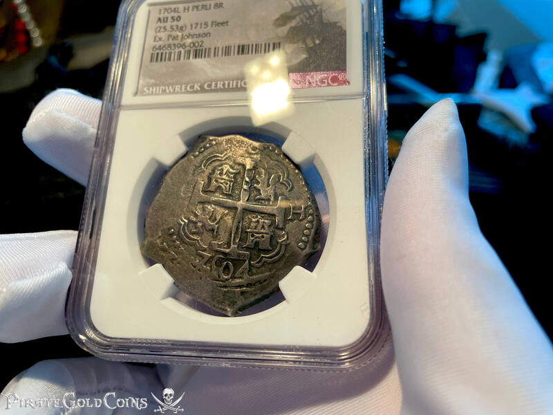 Peru 8 Reales 1704 "1715 Fleet Shipwreck" NGC 50 4