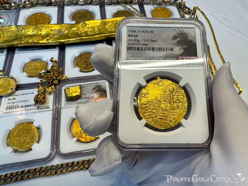 Peru 8 Escudos 1704 "2nd Finest Known! 1715 Fleet Shipwreck" NGC 62 5